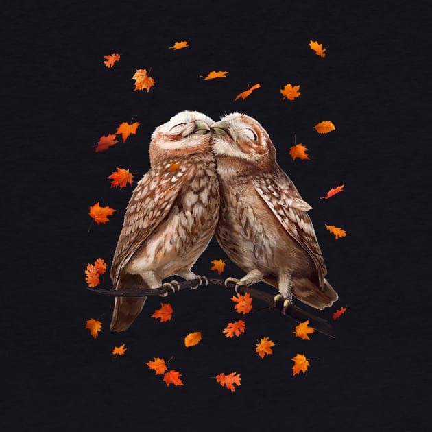 Autumn owls by kodamorkovkart